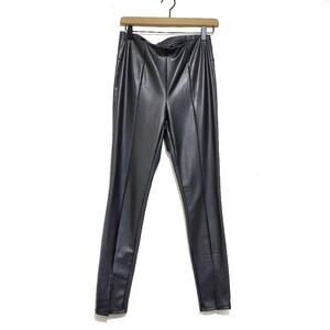 Haute Monde | Faux Leather Leggings with Ankle Vent and Middle Seam